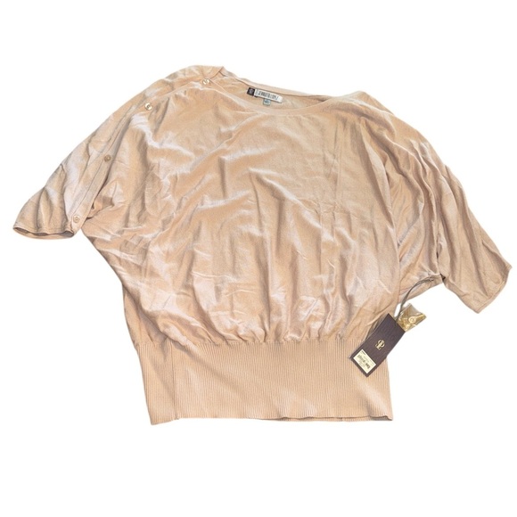 JLO Button-up Sleeve Light Pink Women's Top - Picture 2 of 7